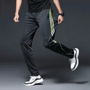Vīriešu Sporta Darbojas Bikses Rāvējslēdzēja Kabatas, Atlētisks Futbols Futbola Treniņu Apmācības Elastību Biksītes Legging Skriešanas Sporta Bikses