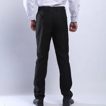 Vīriešu Uzvalku Bikses Pelēkas / Melnas Formālas Biznesa Bikses Regulāri Fit Dzīvoklis Pie Plus Lieluma Vīriešu Bikses