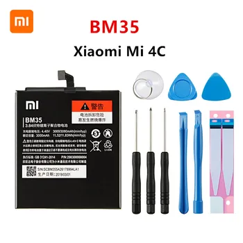 Xiao mi Oriģinālā BM35 3080mAh Akumulatoru Xiaomi Mi 4C M4C Mi4C BM35 Augstas Kvalitātes Tālruņu Rezerves Baterijas +Instrumenti