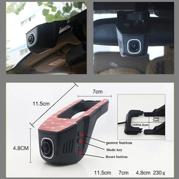 YESSUN par FIAT 500 Automašīnu Mini DVR Braukšanas Video ierakstīšanas Kontroles APP Wifi Kameru Novatek 96658 Registrator Dash Cam