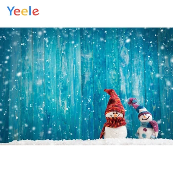 Yeele Ziemassvētku Light Bokeh Koksnes Izcelsmi Fotogrāfijas Ziemas Sniegavīrs Dāvanu Jaundzimušo Bērnu Portreta Foto Fons, Photocall