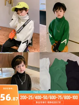 Zēnu Trikotāžas augstu apkakli silts džemperis džemperis modes 2020 jaunas ziemas Zhongda bērnu ziemas apģērbi