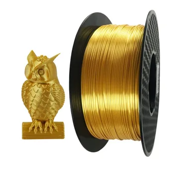 Zīda TAA Pavedienu Zelta 1,75 mm 1 kg/0.5 kg 3D Printeri Pavedienu Zīdainu Spīdumu 3D Pildspalva Drukas Materiāliem Spīdīga Metāla TAA Pavedienu