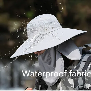 Āra Sporta Pārgājienu Hat Visor Vasaras Anti Mosquito Sauļošanās Zvejas Klp Unisex Platām Malām Spaiņa cepuri, Saules Klp