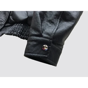 Īss Harajuku Mīksta Mākslīgās ādas jaka Plats piedurknēm Gadījuma Biker Mētelis Sieviešu Rudens Streetwear Virsdrēbes Punk Bomber jacket