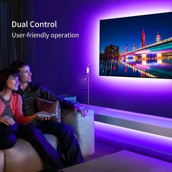 Ūdensizturīgs WIFI Smart Balss Kontroles Krāsains LED Strip Gaismas DC12V 10M RGB Krāsu Maiņa TV Apgaismojums Gaismas Lentes