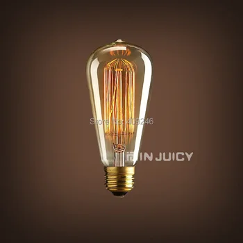 10PCS/DAUDZ Marconi Spuldzes Lampas Vintage Edison Pārpublicēšana 40 W 60 W Skaidrs, Stikla Uguņošana E27 ST64 AC110V 120V 220V 240V