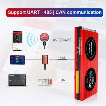 10s smart BMS 80A 100A 120.A UART 485 Bluetooth Smart BMS par 36V Li-jonu Akumulatora Enerģijas Uzglabāšanas Ar Līdzsvaru