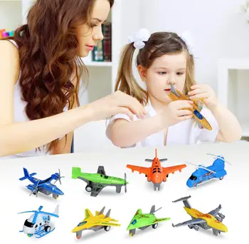 12pcs/daudz Pull Atpakaļ Lidmašīnas Transportlīdzekļa Playset Bērniem Pullback Plaknes Rotaļlietas Smieklīgi gaisakuģis Izglītības Rotaļlietas Bērniem
