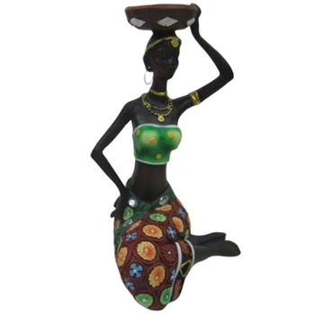1Pair Mājas Apdare Āfrikas Sievietēm Sveķu Statuja Svečturis Amatniecības Statuja Vakariņas Kāzu Dāvanu, Mājas Dekoru Skulptūru Dāvanu