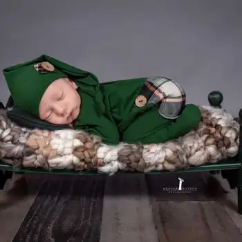 1Set Bērnu Kukaiņu Foto Aksesuārus Handmake Jaundzimušo Boy Bebe Foto Atvašu Guļamvieta Romper Pidžamu Miegains Cepuri Foto Piederumi