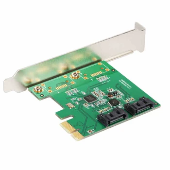 2 Portu SATA 6Gbps Kontrolieris PCI Express Card RAID 0 RAID1 + PCI-e Dual SATA PCIe 3.0 ar Zema profila kronšteins