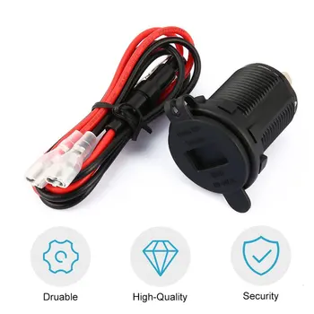 2-in-1 Kārta Ūdensnecaurlaidīga Dual USB Auto Lādētājs Adapteris un LED Metru Paneļa Ligzda Voltmetrs Sieviete ar 60cm Līnijas
