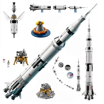 2009PCS Dziļā Kosmosa Raķešu Sērijas Apollo Saturn Celtniecības Bloki, Palaišana Kosmosā Modelis Saderīgu izglītības Rotaļlietas bērniem