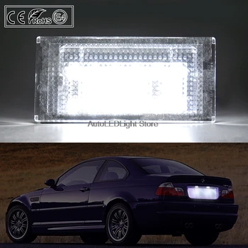 2gab Auto LED Licences Numura zīmes Apgaismojuma Lukturis Baltā Gaisma, Lai BMW E46 2D E46 M3 Automašīnas numura zīme Gaismas Ārpuse Auto Piederumi