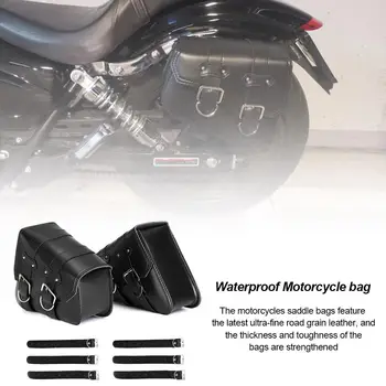 2gab Motociklu Soma, Ādas Seglu Somas Sānu Instrumentu Soma Bagāžas alforjas para moto seglu Moto PU Ādas somas, Ūdensizturīgs