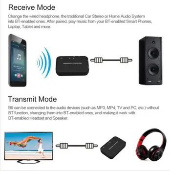 2in1 Bluetooth 4.2 Bezvadu Audio Raidītājs Uztvērējs, 3,5 mm Mūzikas Bezvadu Adapteris TV 15m