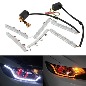 2x Elastīgs LED Auto Dienas Gaismas lukturi dienas gaitas lukturi Pagrieziena Signāla gaismu Toyota CHR Auris Yaris Avensis RAV4, Corolla Mazda CX-5 6 8