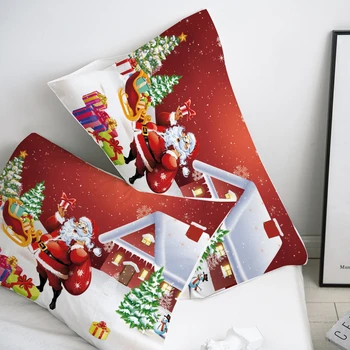 3D HD Pasūtījuma Spilvens Gadījumā Spilvendrāna 50x70 50x75 50x80 70x70 Dekoratīvu Multfilmas Spilvena Segums Ziemassvētku Cute Santa Claus Gultas