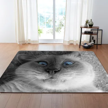3D Karikatūra Kaķis Dzīvnieku Paklājus Dzīvojamā Istaba, Guļamistabas Zona Pledi virtuves neslīdoša Mats Mīksta Flaneļa Paklāju Bērnu Istabas Grīdas Paklājs