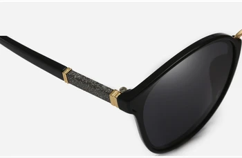47022 Polarizētās Cat Eye Saulesbrilles Vīriešiem, Sievietēm, Spīdīgas Dekoratīvās Kājas Modes Toņos UV400 Vintage Brilles