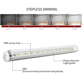 500LM gaismas Diodes, Acu Aizsardzībai Galda Lampa Bezpakāpju Regulējamas, Bendable USB Powered Touch Sensora Kontrole, LED Galda Lampa