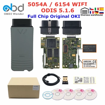 5054A ODIS V5.1.6 V5.1.3 Bezmaksas Keygen Sākotnējā OKI Bluetooth AMB2300 OBD2 Automašīnu Diagnostikas Skeneris Rīku 5054 6154 WIFI asv dolāriem Par VAG