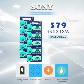 50gab Sony Oriģināls 379 SR521SW D379 SR63 V379 AG0 Skatīties Akumulatora Pogu Monēta Šūnu JAPĀNĀ Oriģināls Zīmols