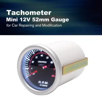 52mm Elektriskās Automašīnas Motora Apgriezienu Rādītājs Tahometrs Tacho Platums Metru Testeri 0~8000 APGR. / min Counter 4/6/8 Cilindru Karstā Pārdošanas