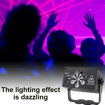 8-bedrīšu Mini Skatuves Gaismas USB Lādējamu Lāzera Projektoru Gaismas Portatīvo DJ KTV Disco Sky Projekcijas Lampas LED Apgaismojuma Lampas