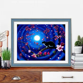 AZQSD Dimanta Krāsošana Pilnu Kvadrātveida Dzīvojamā Istaba Dekori Dimanta Izšuvumi Karikatūra Mājas Dekoru Kaķi Dimanta Mozaīkas Bērniem Dāvanu Komplekts