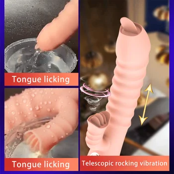 Apkures Teleskopiskie Dildo Vibratoru Mēles Laiza Maksts Klitora Stimulators G Spot Vibrators Sievietes Masturbator Seksa Rotaļlietu Sieviete