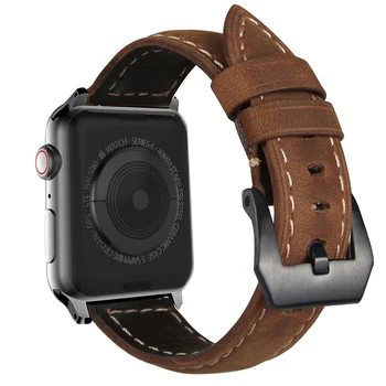 Apple skatīties 6 joslas 44mm 40mm series 5 4 se siksnu iwatch 3 42mm 38mm Aproce Premium Īstas ādas watchbands correa