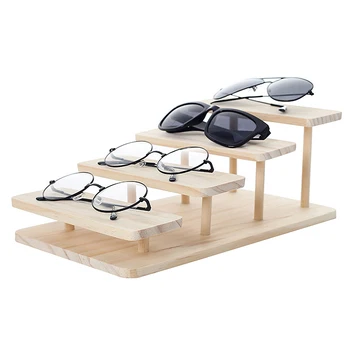 Assembleable Bambusa Saulesbrilles Stāvēt Brilles, Rotaslietas Displejs Turētājs, Aproces, Pulksteņi Rādīt Produktu, 4 Slāņi