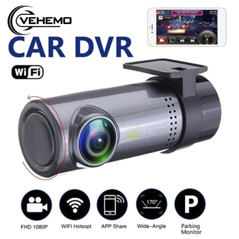 Automašīnas DVR Dash Cam Wifi 360 Grādu Pilna 720P HD Auto Video Reģistrators Ciparu Reģistrators Videokamera ar Mic Automašīnas Kameras Dashcam DVRs