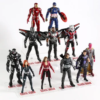 Avengers Dzelzs Cilvēks, Kapteinis Amerika Ant-Man, Hulk, Spiderman Black Widow Panther Koši Ragana Redzējumu Thanos Rīcības Attēls Rotaļlietu