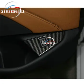 BMW 5 Sērijas G30 18-19 Oglekļa Šķiedras Krāsu Aizmugurējā Bagāžnieka Atvērt Slēdzi, Pogu Panelis Melns Segt
