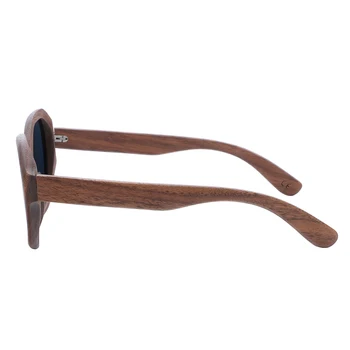 BerWer Melnā Valrieksta Koka Polarizētās Saulesbrilles, Vīriešu Vintage UV Aizsardzības brilles sievietēm Bambusa brilles
