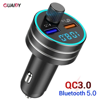 Bleutooth V5.0 Auto Lādētājs QC3.0 Mobilā Tālruņa Adapteris, Smart Ātrās Uzlādes Brīvroku sistēma iPhone Xiaomi Universal LED Displejs