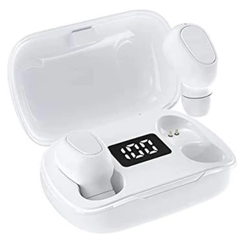 Bluetooth 5.0 Austiņas Bezvadu LED Displejs TWS Stereo Sporta Ūdensizturīgs Stereo Earbuds, Austiņas, Austiņu-Balta