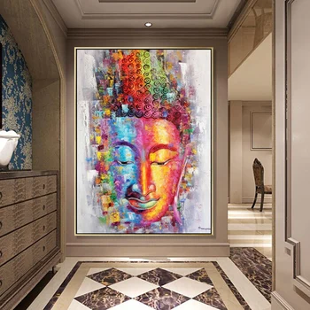 Buda Kanvas Glezna Attēlu Sienu Mākslas Mājas Apdare Roku apgleznoti Mūsdienu Anotācija Eļļas Glezna uz Audekla Dāvanu bez rāmīša A030