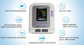 CONTEC08A ar 4 aproces CE FDA Digitālo Asins Spiediena Monitoru Krāsu LCD Displejs Pieaugušo, Bērnu un Zīdaiņu Jaundzimušajiem aproces