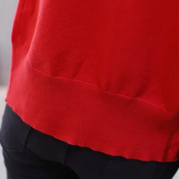 Cady tīrtoņa Krāsas PLUS LIELUMA Liels Lielajam 4XL V-veida Kakla ar garām Piedurknēm Adīts Džemperis Jaka Ziemas Rudens Dāmas Eleganta Adīta Apģērbs