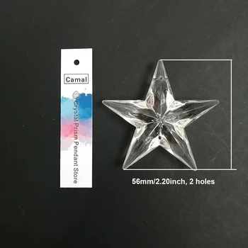 Camal 30pcs 56MM (2 caurumi), Akrila Crystal Star Formas Kulonu Lustra Aizkaru Kāzu Puse, Apgaismojums Daļa Ziemassvētku Piekārtiem