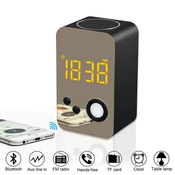 Ceļojumu Rakstāmgalda Pulkstenis LED Smart Digital Modinātājs Touch Dimming Nakts Gaisma Bluetooth Audio Pamosties Radio Reveile Portatīvo