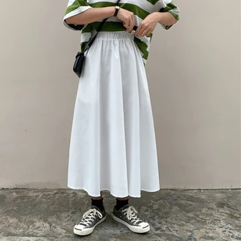 Colorfaith ir 2021. Sieviešu Svārki Pavasara Vasaras Vintage Augsts Viduklis Kabatas Elegants-Line korejiešu Stilā, Nieru Dāma Gari Svārki SK6005