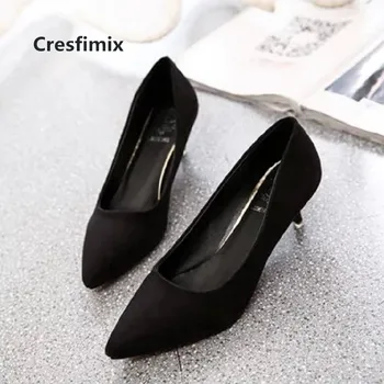 Cresfimix zapato tacon classic saimes biroja melnās augstpapēžu kurpes sieviešu modes dāmas salds norādīja toe augstpapēžu kurpes c629d