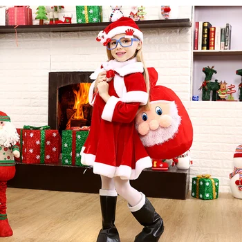 Cute Ziemassvētku Santa Klausa Tērpu Apģērbs, Cepure, Svārki Kopumu, Rotaļlietas Bērniem, Bērnu Cosplay Maskēties Puse Saģērbt Prop Rotaļlietas, Dāvanas
