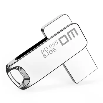 DM PD095 USB Flash Drive 32GB Pilna Metāla Pendrive Micro Memory Stick 64GB Reālā Ietilpība 16GB Silver U diska
