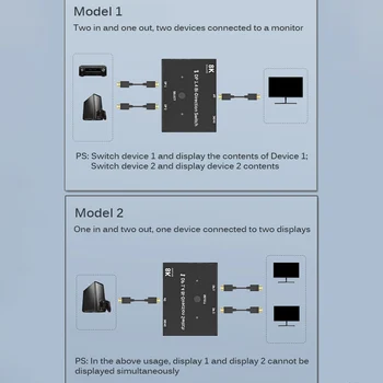 DP Display Port 1.4 Bi-Virziena Maiņa Sadalītāja Converter MST Hub 8K DVD HDTV Par Xbox PS3 PS4